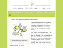 Tablet Screenshot of botanischkunstenaarsnederland.nl